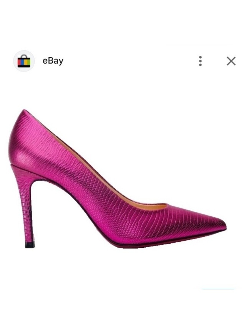 Gianni Bini Metallic Hot Pink Magenta Pointed Toe 4” Stiletto Heel Snake 9.5